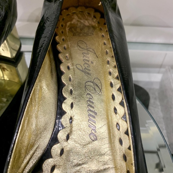 Juicy Couture Black and Gold Ballets with Squared Heel - Picture 3 of 5